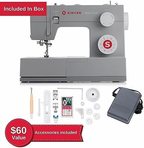 Singer Heavy Duty 4432 Máquina de Coser Mecánica 32 Puntadas, Motor Potente y Enhebrador Automático
