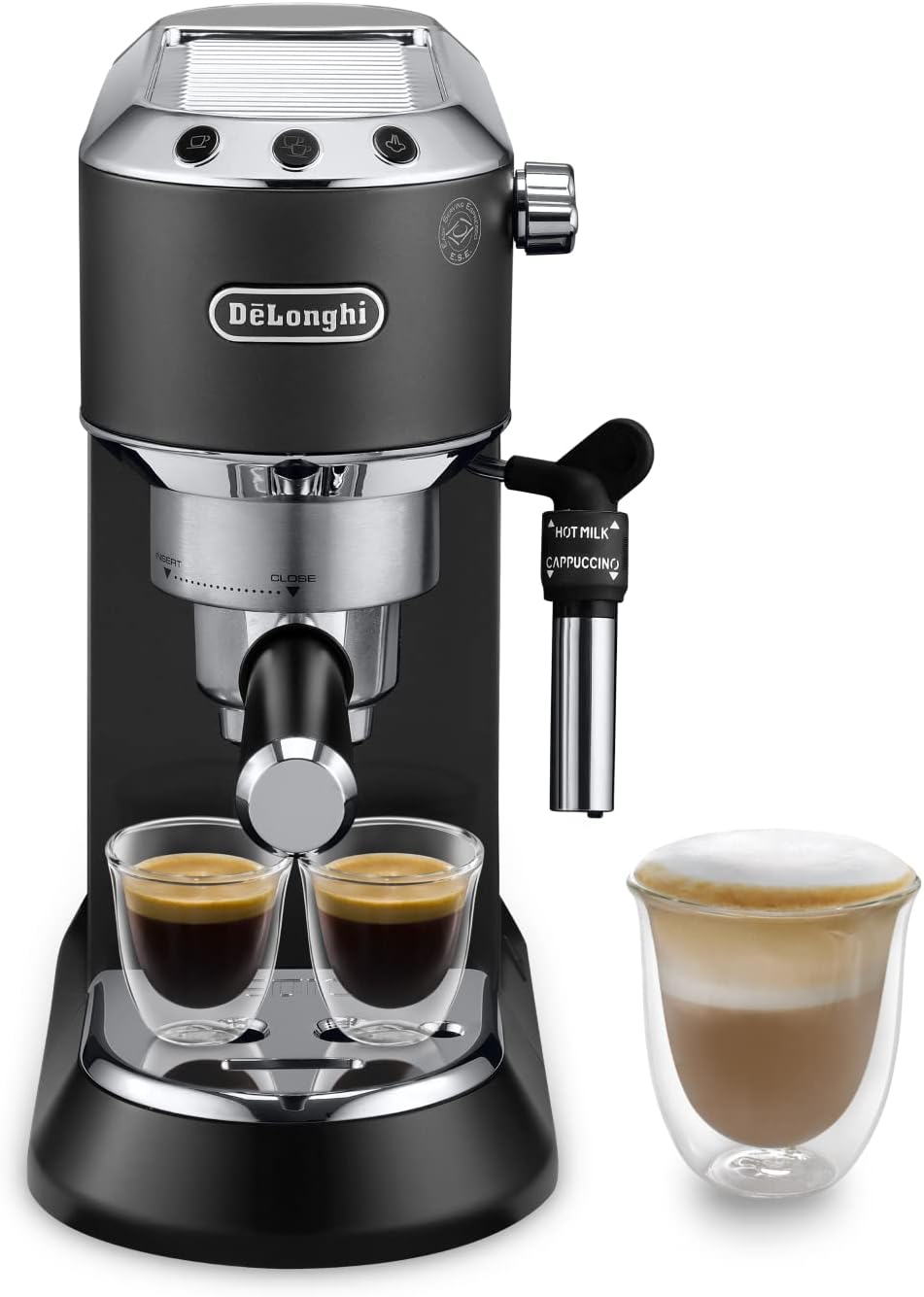 De'Longhi Dedica Style EC 685.M Cafetera Espresso de Brazo con Vaporizador, 15 cm, Plata