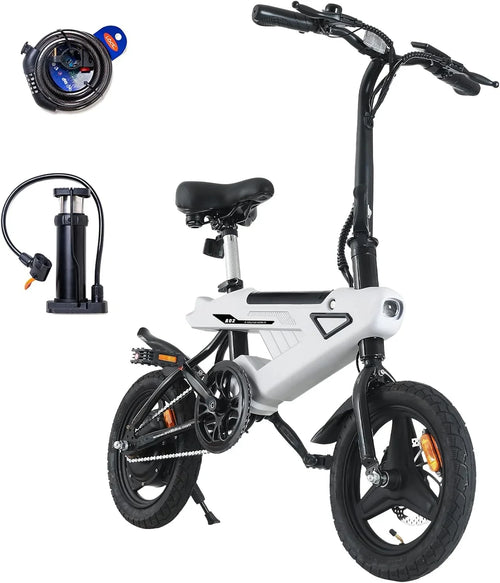 Bicicleta Eléctrica Plegable 14" Motor 250 W, Batería 36 V 6,4 Ah, Pantalla LCD