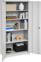 SONGMICS OMC015G01 Armario Metálico con Cerradura 5 Niveles 40 x 80 x 180 cm, Gris
