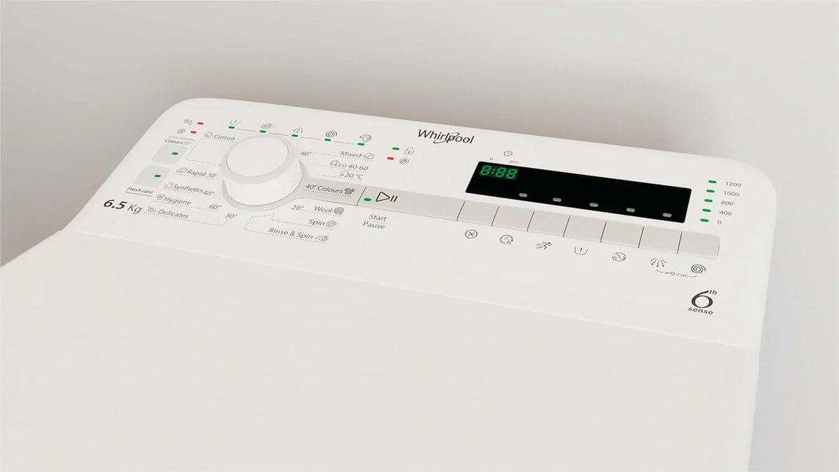 Whirlpool TDLR 65230SS EU/N Lavadora Carga Superior 6,5 kg, 1200 rpm, 6th Sense y FreshCare