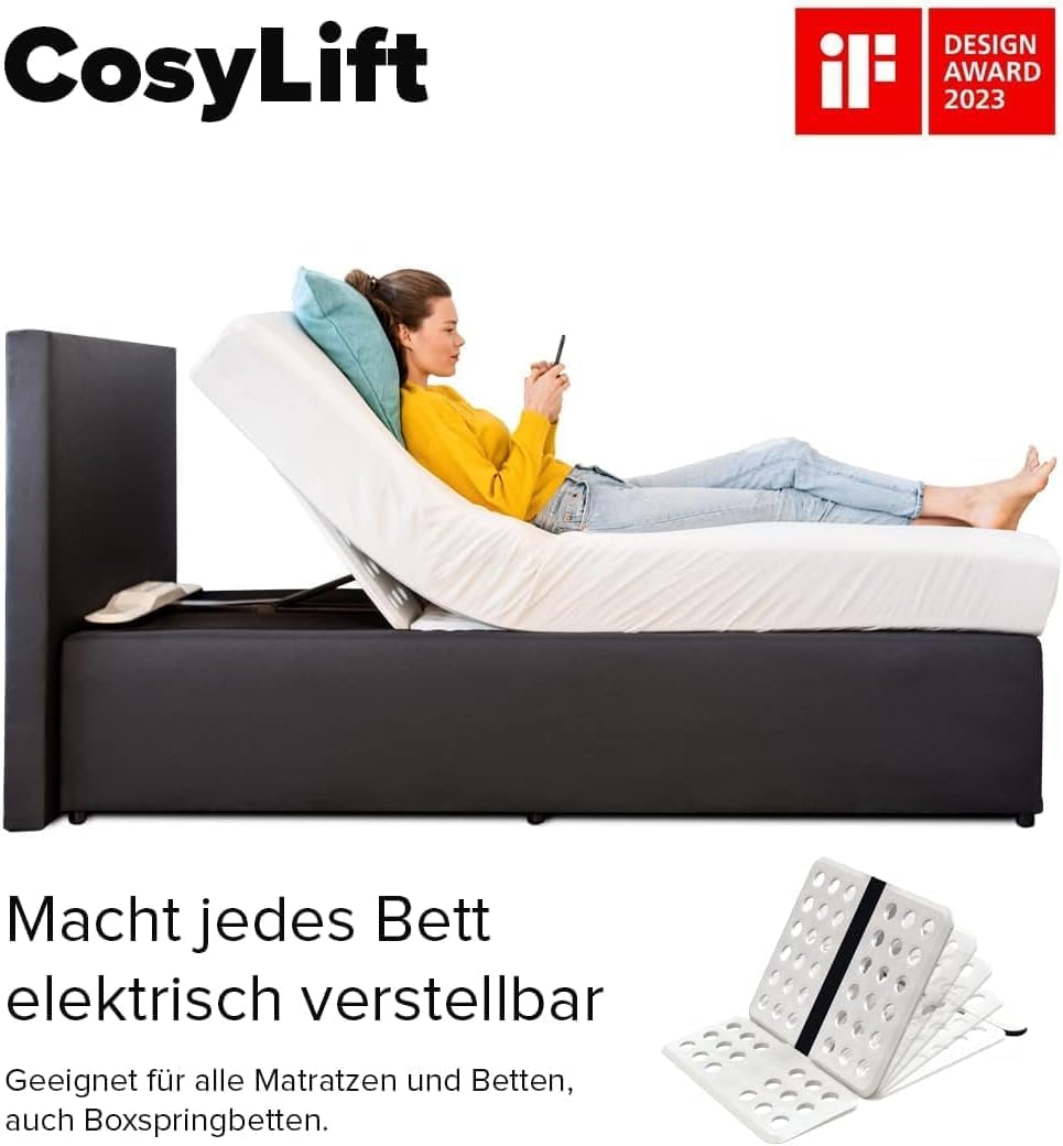 COSYLIFT Somier Elevable Eléctrico Add-On para Cualquier Cama y Colchón, con Mando