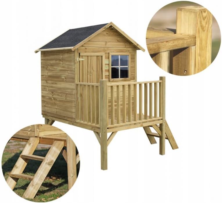 Casita Infantil de Jardín de Madera de Pino Impregnada