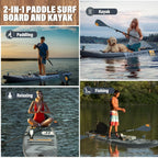 AKSPORT Tabla de Paddle Surf Hinchable 335 cm Extra Ancha con Todos los Accesorios y Asiento de Kayak