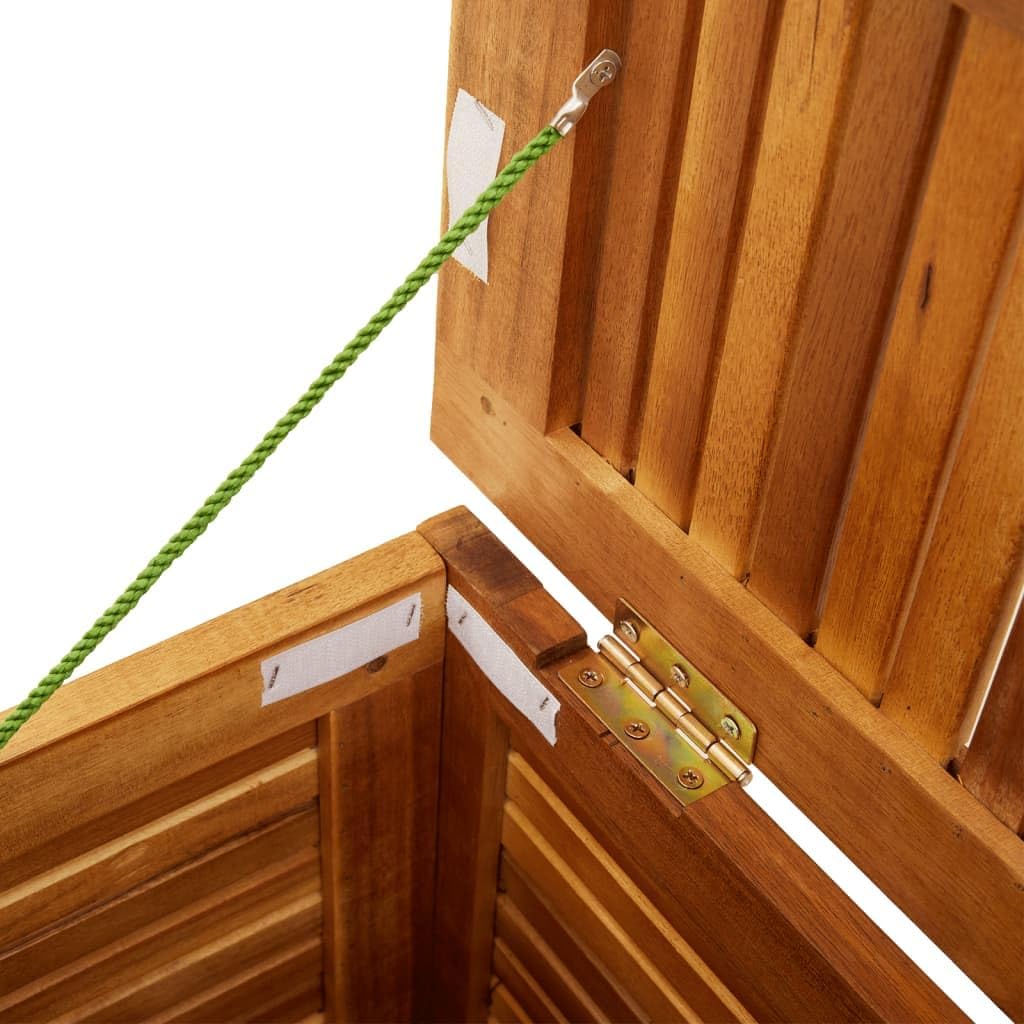 Baúl de Almacenaje de Jardín en Madera de Acacia 113 x 50 x 56 cm con Bolsa Impermeable