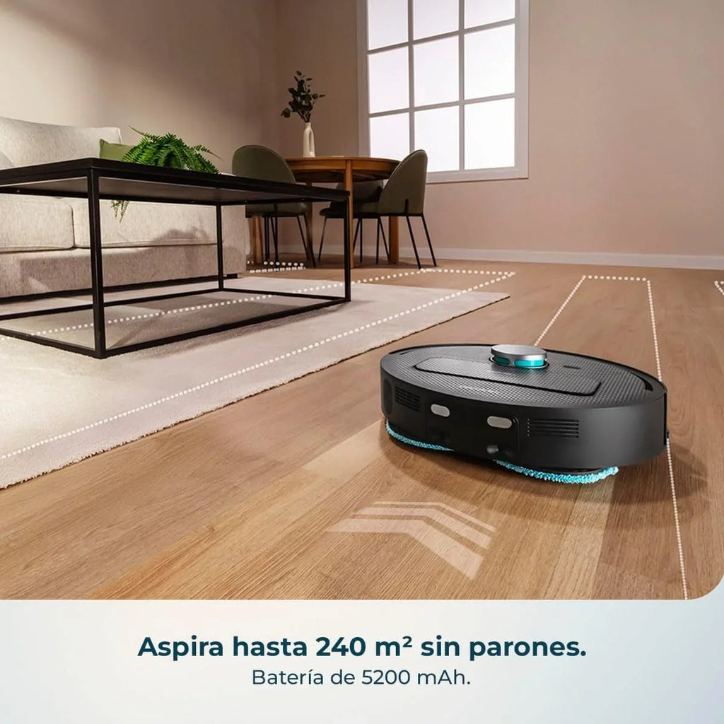 Cecotec Conga X50 X-Treme Robot Aspirador y Friegasuelos con Base de Autovaciado, 15000 Pa, Láser
