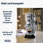 De'Longhi Dedica Style EC 685.M Cafetera Espresso de Brazo con Vaporizador, 15 cm, Plata