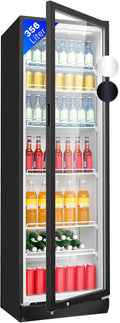 Bomann KSG 7351 Nevera Expositora con Puerta de Cristal 347 L, Luz LED y Cerradura, Negra