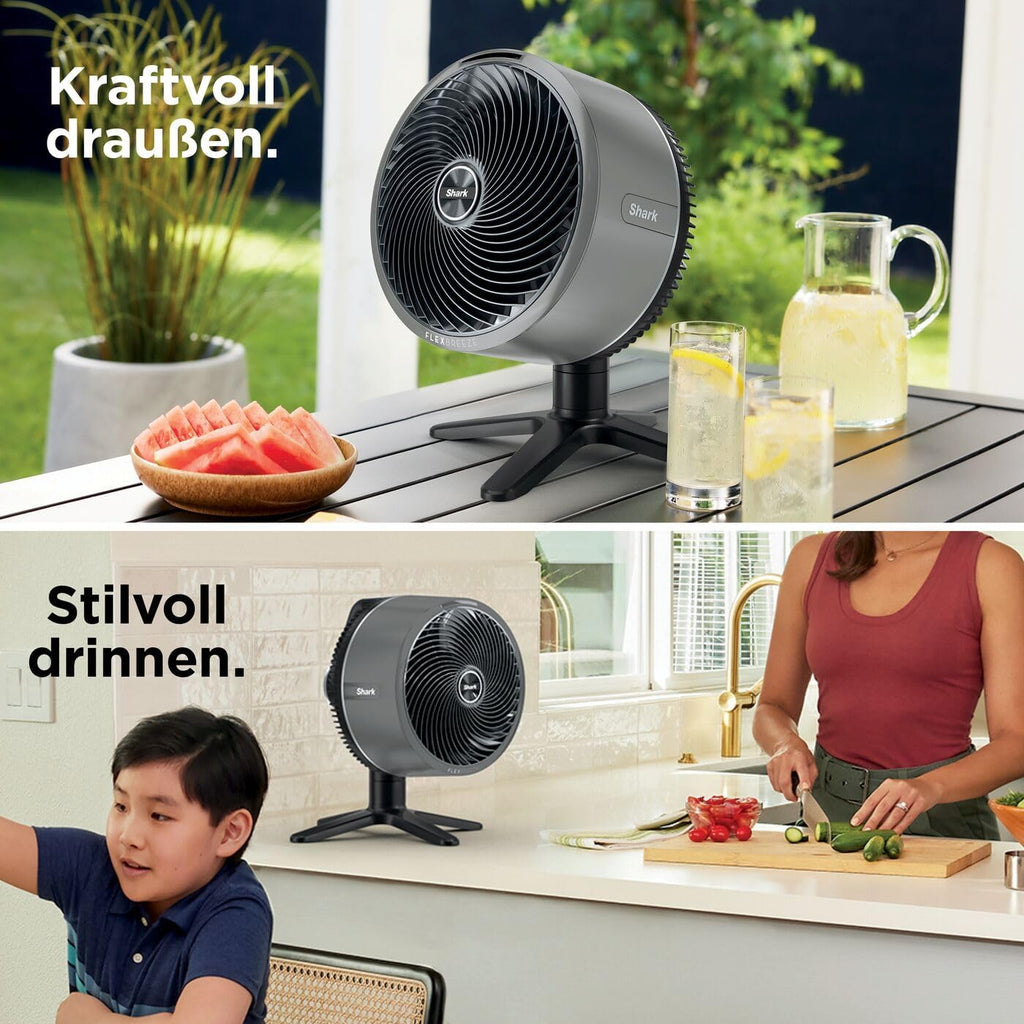 Shark FlexBreeze FA220EU Ventilador Híbrido con y sin Cable, Portátil, Interior y Exterior, Blanco