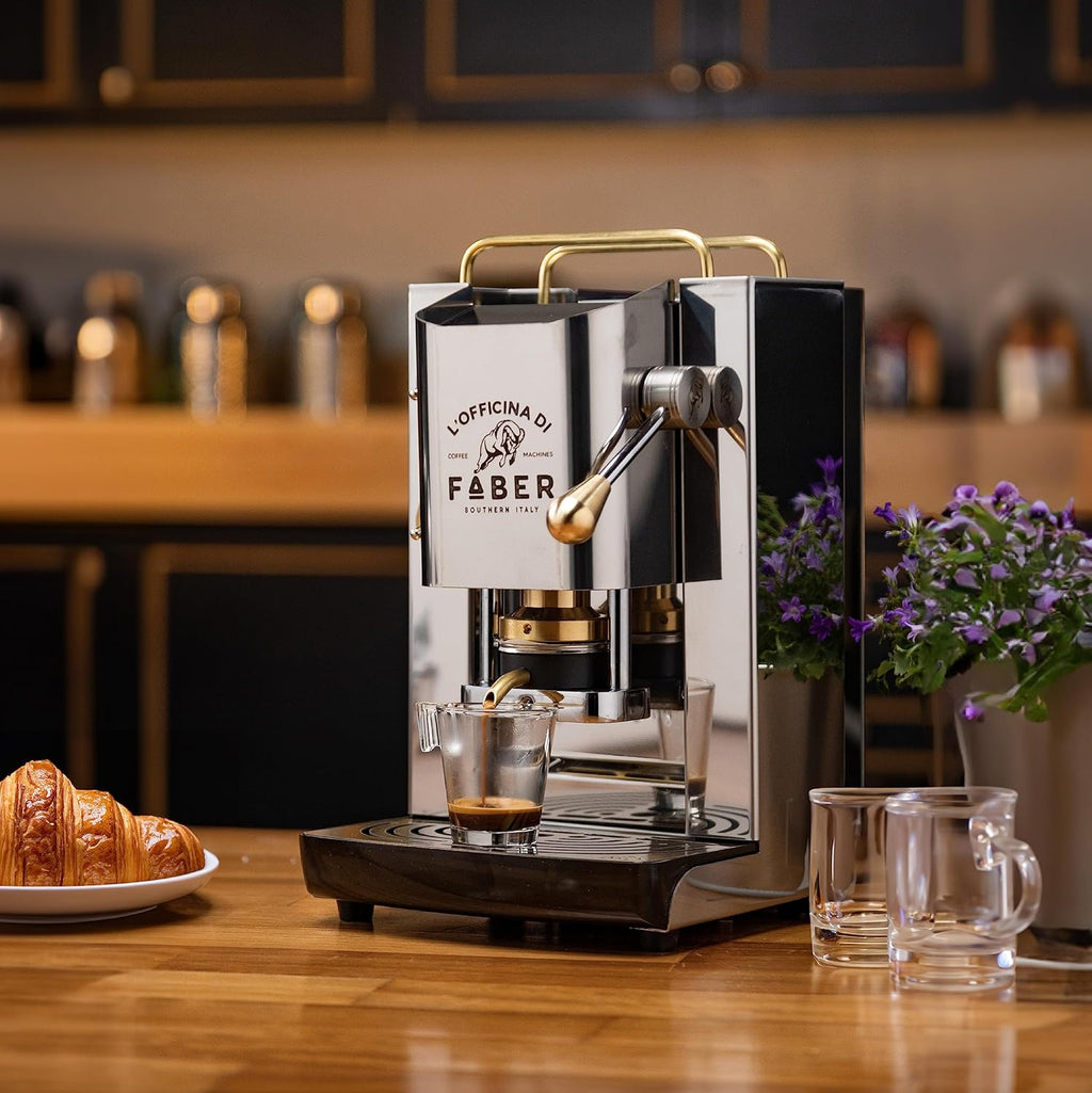 Faber Pro Total Deluxe Cafetera de Monodosis ESE 44 mm de Latón, 1,3 L