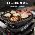 Weber Q 1200N Barbacoa de Gas Portátil con Mesas Laterales y Termómetro, Negro Medianoche