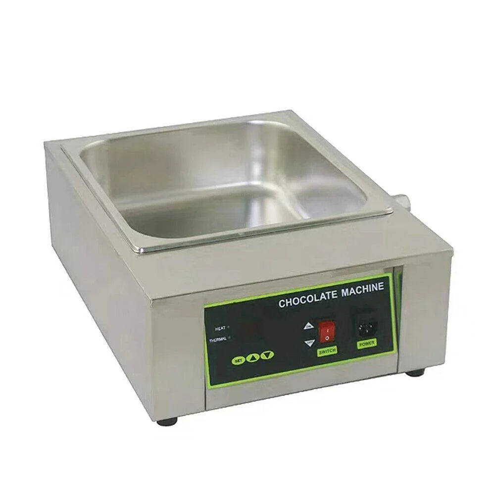 Fundidor Eléctrico de Chocolate 1000 W de Acero Inoxidable para Pastelería y Cafetería