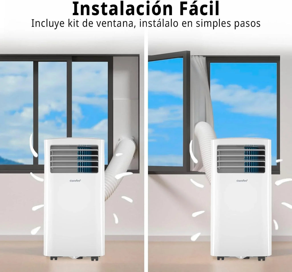 COMFEE Aire Acondicionado Portátil 8000 BTU / 2000 Frigorías 3 en 1 con Kit de Ventana, Silencioso