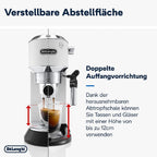 De'Longhi Dedica Style EC 685.M Cafetera Espresso de Brazo con Vaporizador, 15 cm, Plata