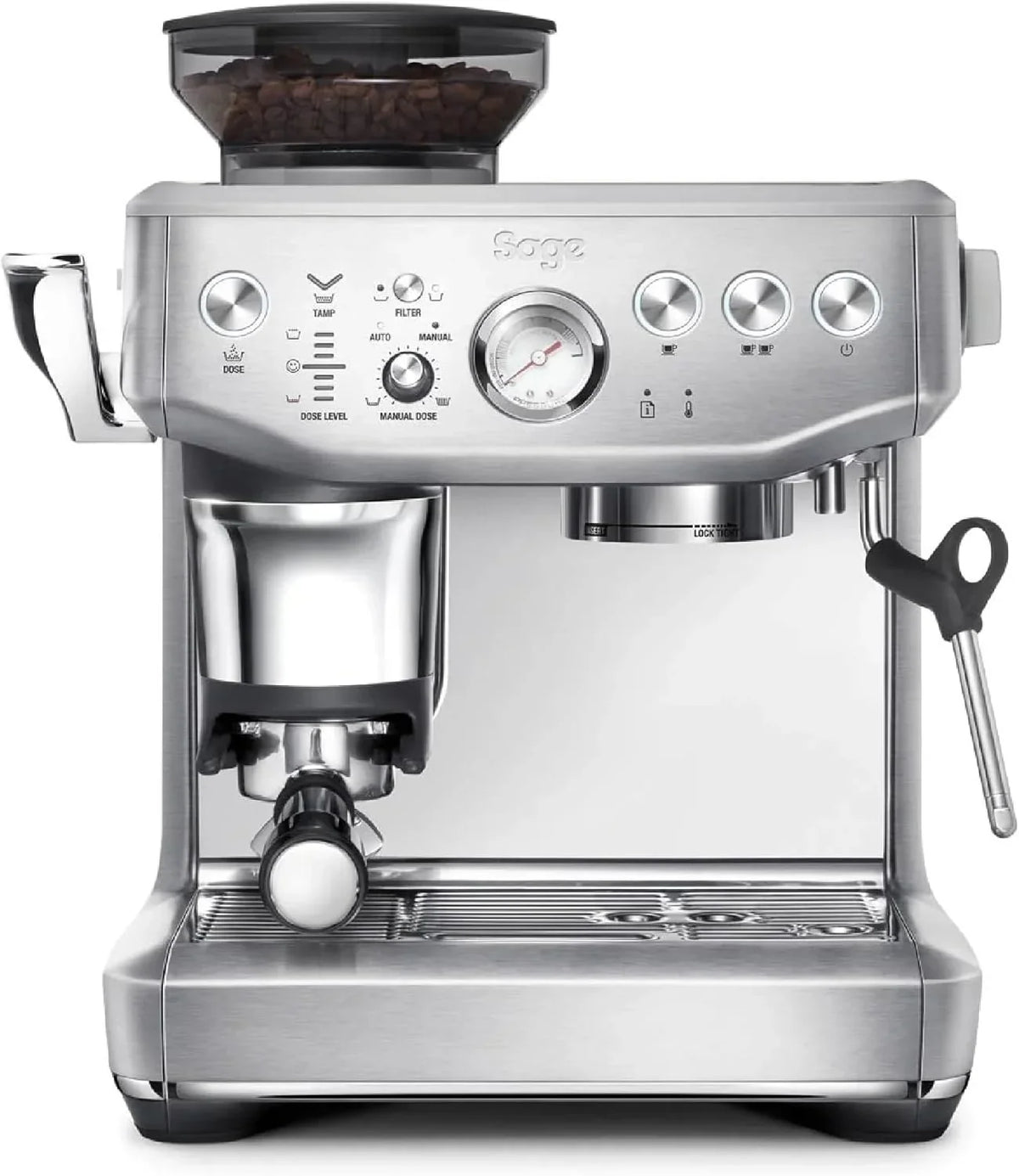 Sage Barista Express Impress Cafetera Espresso con Molinillo y Espumador, 1850 W, Acero Inoxidable