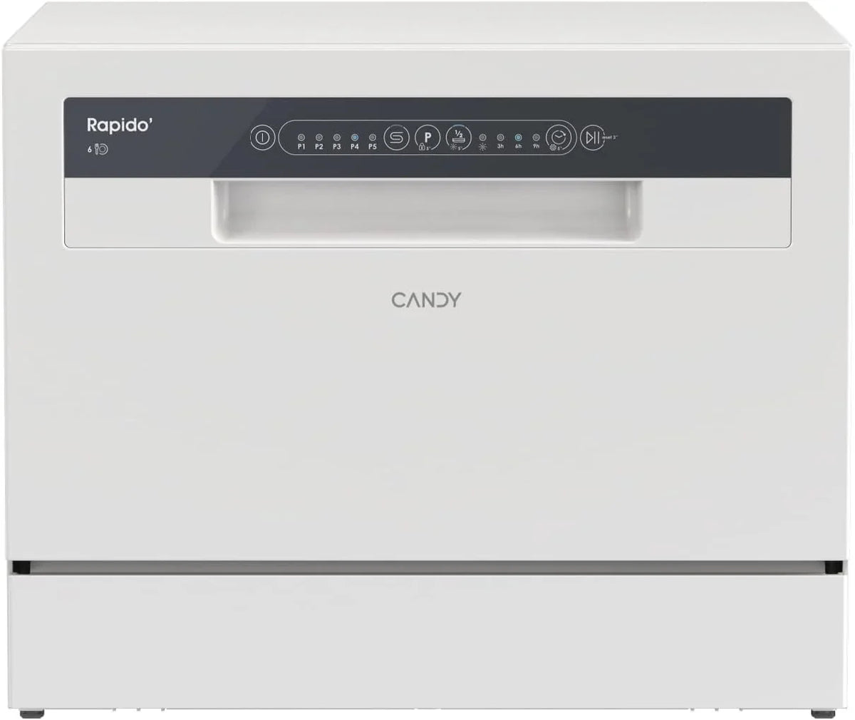 Candy CP 6E51LW Lavavajillas Compacto de Encimera 6 Servicios, 5 Programas, 51 dB, Blanco