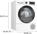 Bosch WQG235D1ES Secadora con Bomba de Calor 8 kg Serie 6, AutoDry, Antiarrugas, Blanca