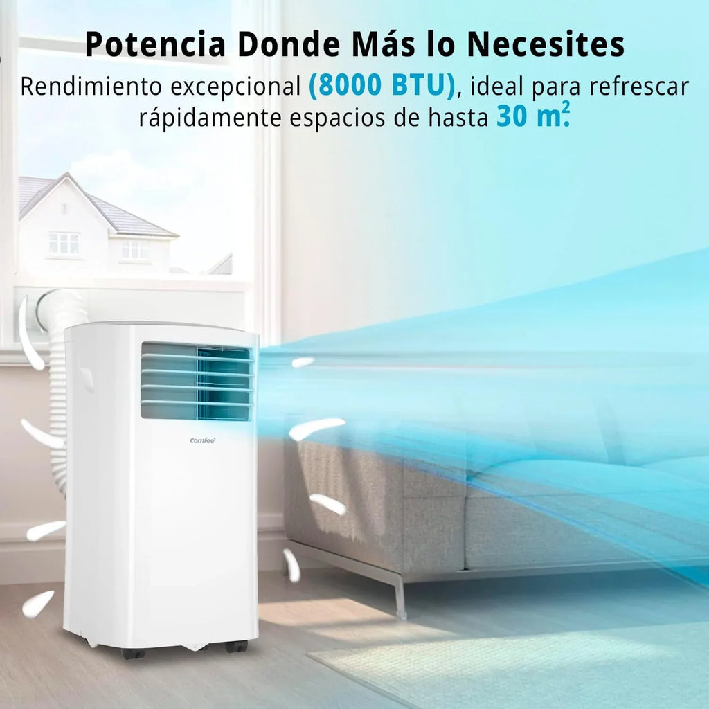 COMFEE Aire Acondicionado Portátil 8000 BTU / 2000 Frigorías 3 en 1 con Kit de Ventana, Silencioso