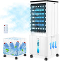 Climatizador Evaporativo sin Tubo con Depósito de 14 L, 60 W, Mando, Temporizador 12 h