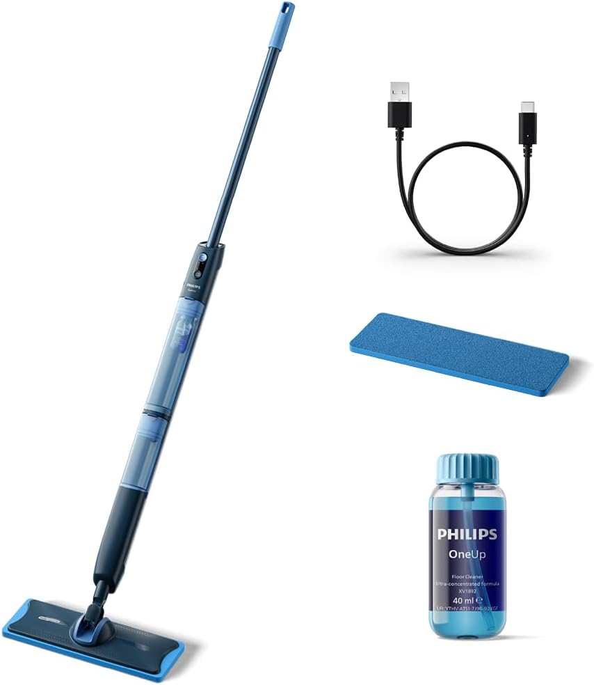 Philips OneUp Serie 5000 XV5113/01 Fregona Eléctrica sin Cable con Cabezal Giratorio 360°