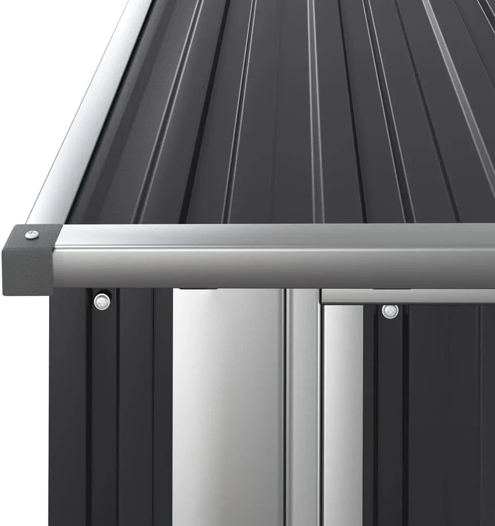 vidaXL Cobertizo de Jardín de Acero Galvanizado Antracita 180,5 x 97 x 209,5 cm
