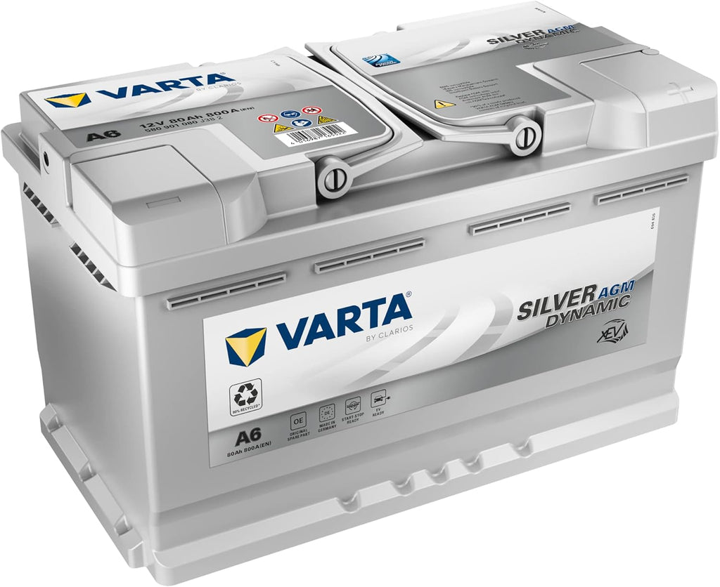VARTA Silver Dynamic AGM A6 Batería de Coche 12 V 80 Ah 800 A para Start-Stop