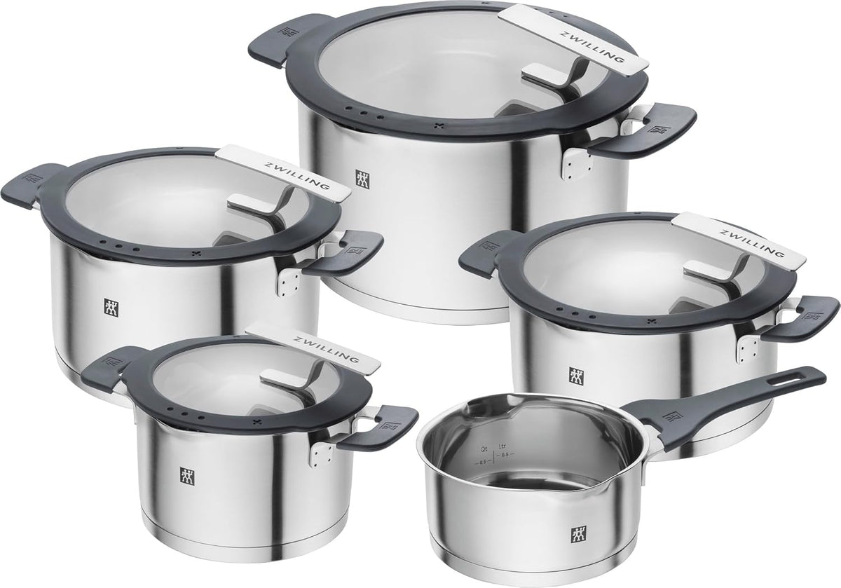 ZWILLING Simplify Batería de Cocina 5 Piezas de Acero Inoxidable, Apta para Inducción