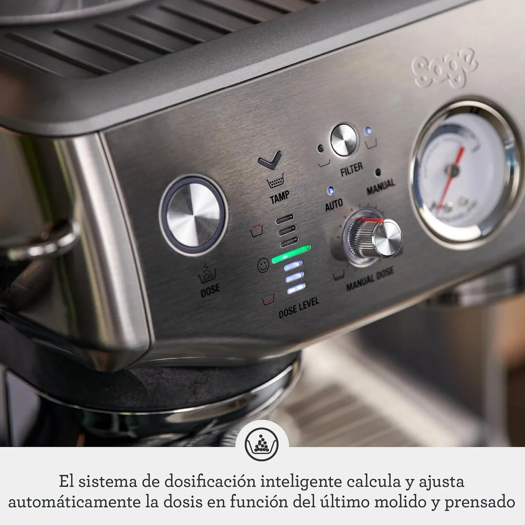 Sage Barista Express Impress Cafetera Espresso con Molinillo y Espumador, 1850 W, Acero Inoxidable