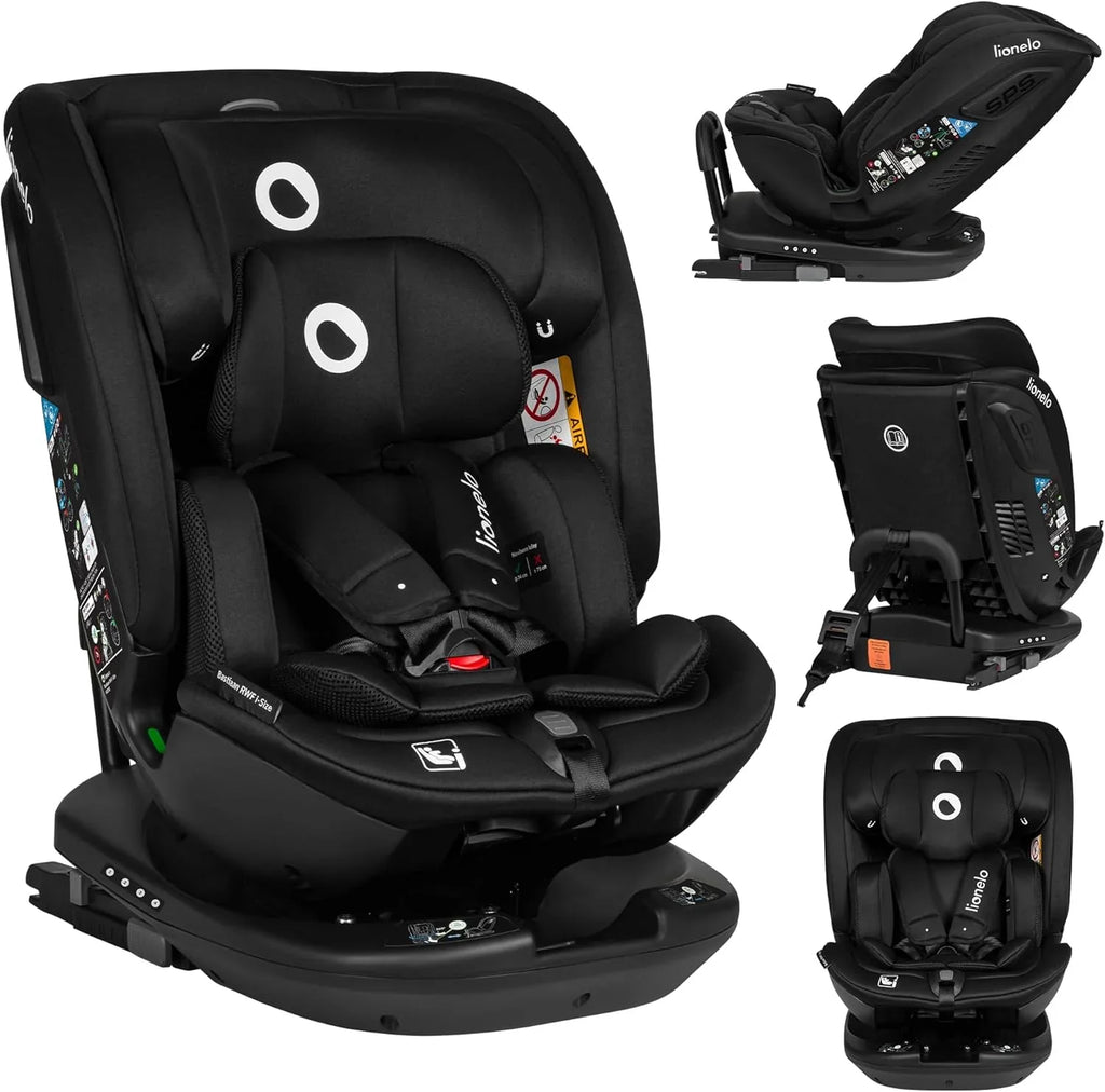 LIONELO Bastiaan RWF i-Size Silla de Coche Giratoria 360° de 40 a 150 cm, Isofix y Top Tether
