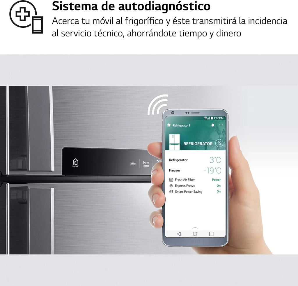 GBP61DSXGC Frigorífico Combi No Frost 341 L, 186 cm, Smart Inverter, Door Cooling, Inox Antihuellas