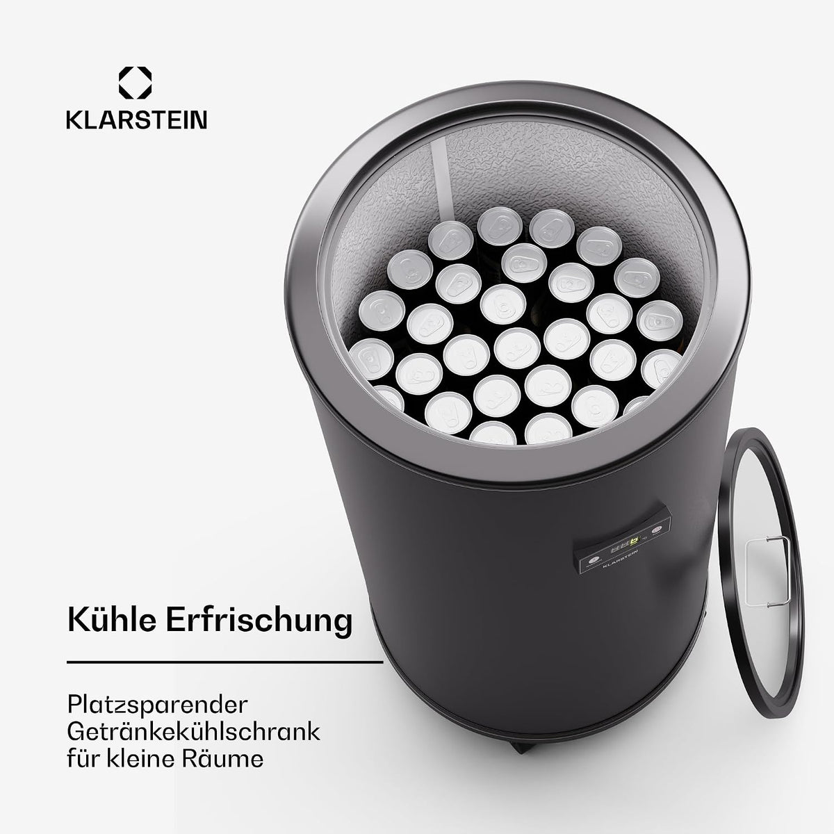 Klarstein Beersafe L Nevera para Bebidas 75 L de Acero Inoxidable con Pantalla LED, 0-16 °C