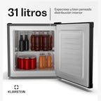 Klarstein Irene Mini Nevera / Congelador 31 L, de -24 °C a 10 °C, Silencioso 38 dB, Negro