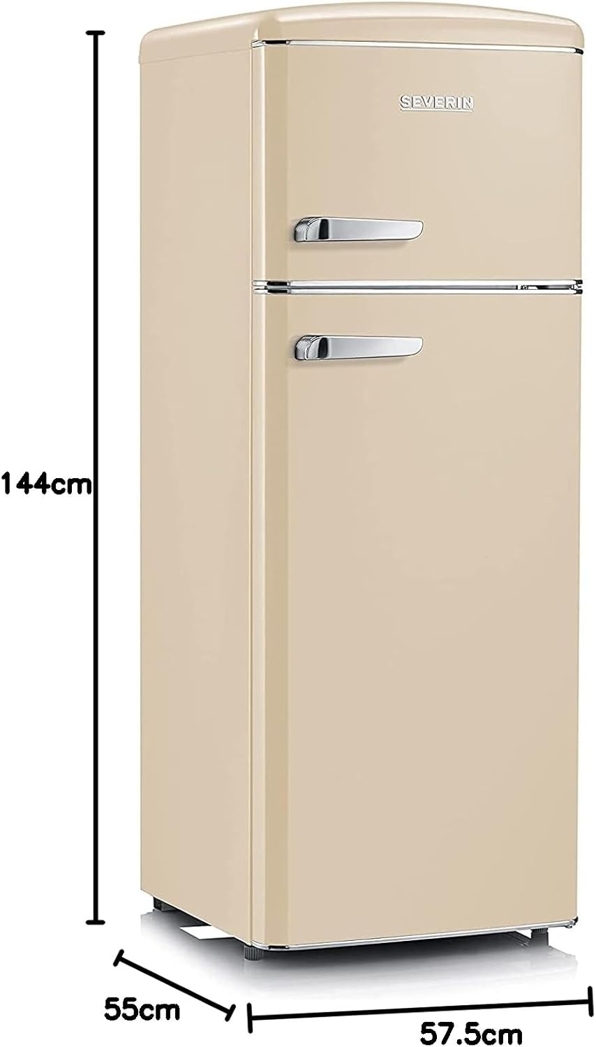 SEVERIN RKG 8933 Frigorífico Combi Retro 206 L con Congelador 4 Estrellas