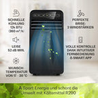 Klarstein Aire Acondicionado Portátil 4 en 1 con Control por App, hasta 12000 BTU