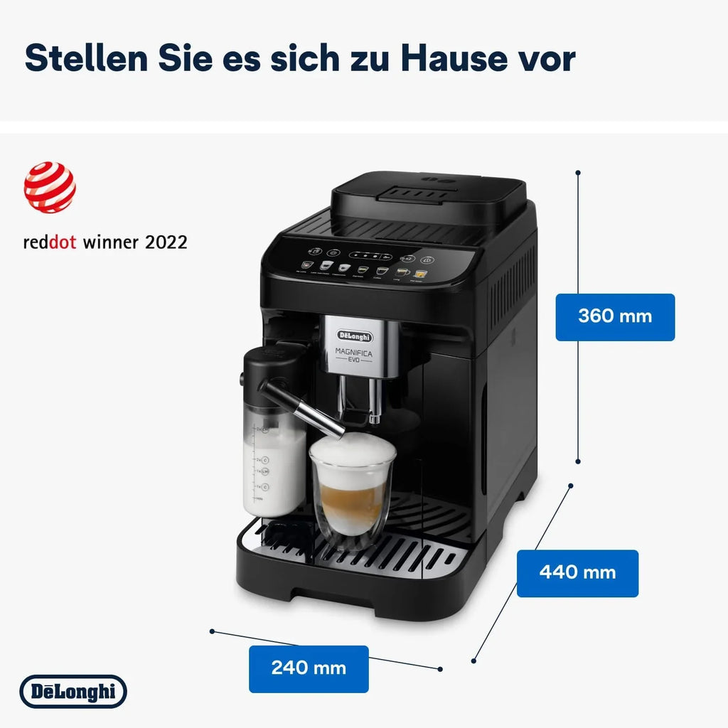 De'Longhi Magnifica Evo ECAM 292.81.B Cafetera Superautomática con LatteCrema, 7 Bebidas