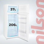 NILSON NF145500E Frigorífico 2 Puertas 206 L, 143 cm, Silencioso 40 dB, Blanco, Clase E