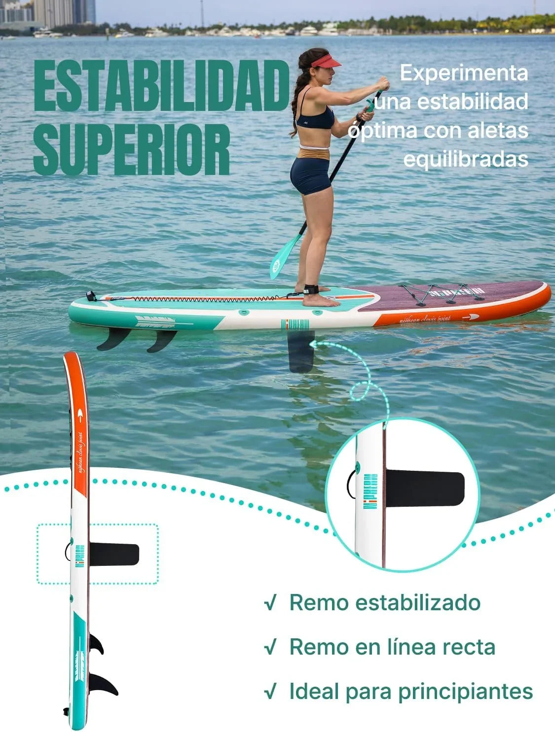 Niphean Tabla de Paddle Surf Hinchable 320 cm para 2 Personas con Asiento, hasta 200 kg