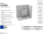 BELLOBATH Mueble de Baño Suspendido 80 cm con Lavabo de Cerámica y 2 Cajones, Roble