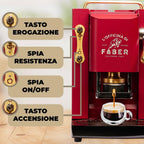 Faber Pro Total Deluxe Cafetera de Monodosis ESE 44 mm de Latón, 1,3 L
