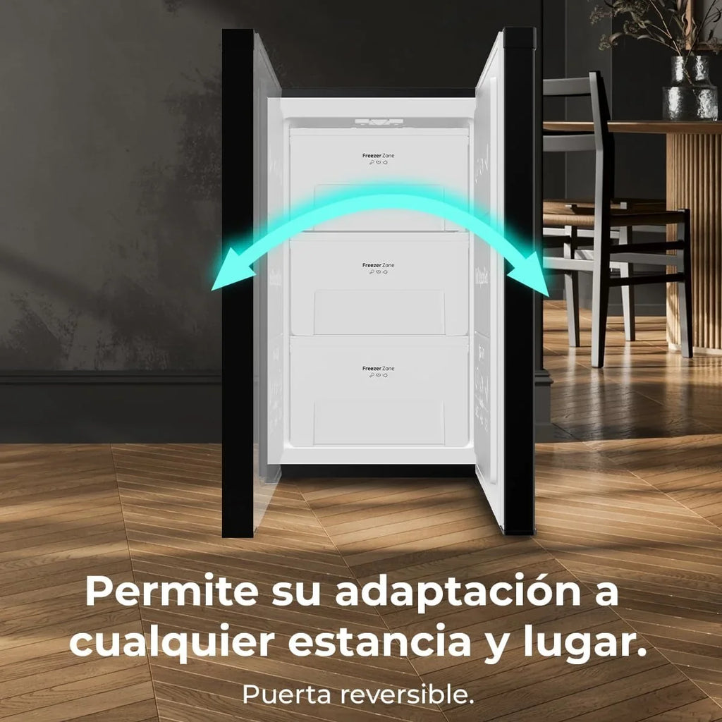 Cecotec Bolero CoolMarket TF 87 Black Congelador Vertical 87 L, 83,6 cm, Puerta Reversible