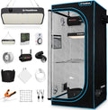 Kit Armario de Cultivo Completo 80 x 80 x 180 cm con Lámpara LED 150 W, Filtro de Carbón y Extractor