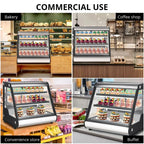 Vitrina Refrigerada Comercial de Mostrador 130 L con Descongelación Automática y Luz LED