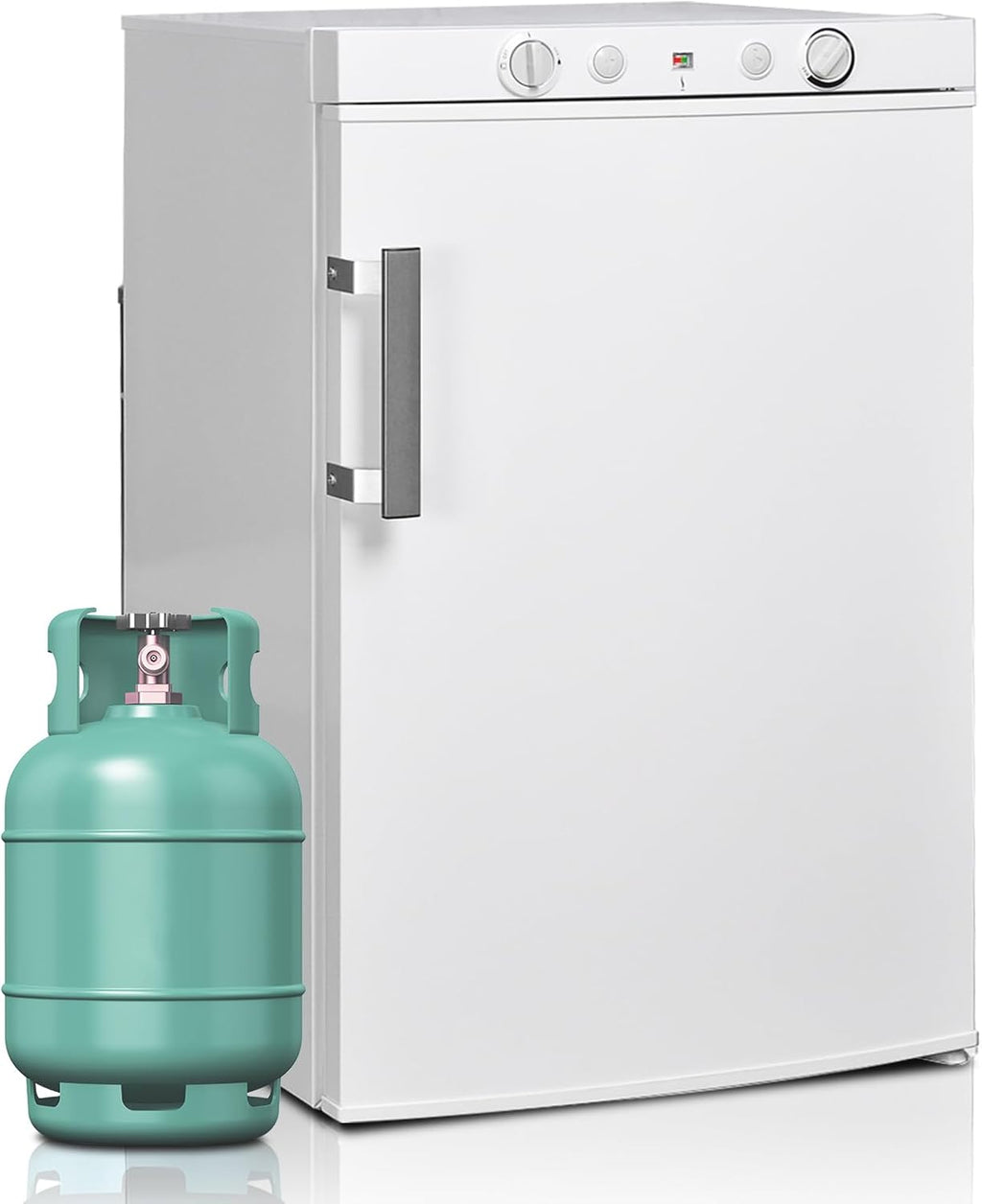 SMETA Frigorífico de Gas Trivalente 12 V / 230 V / Gas 100 L con Congelador, Blanco