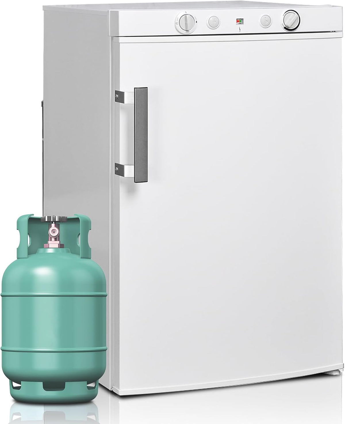 SMETA Frigorífico de Gas Trivalente 12 V / 230 V / Gas 100 L con Congelador, Blanco