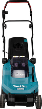 Makita DLM382PM2 Cortacésped a Batería 2 x 18 V, 38 cm, con 2 Baterías 4 Ah y Cargador Doble