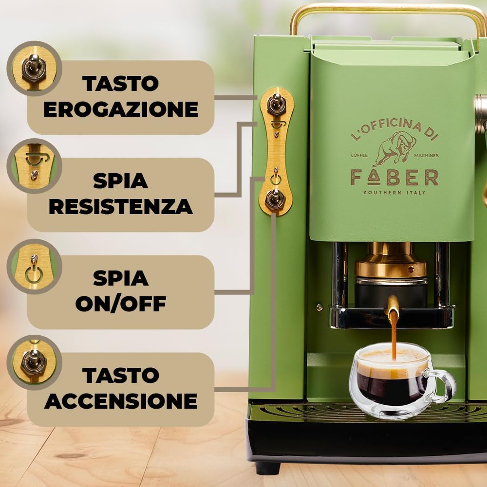 Faber Pro Total Deluxe Cafetera de Monodosis ESE 44 mm de Latón, 1,3 L - imagen 3