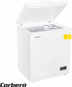 Corberó CCHH15024E Arcón Congelador 142 L con Display, Luz LED, Sistema Dual y Ruedas, Blanco