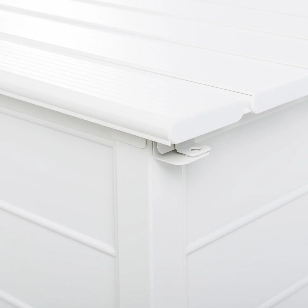 Beliani Campalto Arcón de Exterior de Aluminio Blanco 113 x 50 cm, 190 L