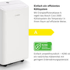 Bosch Cool Aire Acondicionado Portátil 3 en 1 con Modos Auto, Silencio y Noche