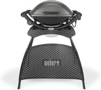 Weber Q 2400 Barbacoa Eléctrica con Soporte y Mesas Laterales, 54 x 39 cm, Dark Grey